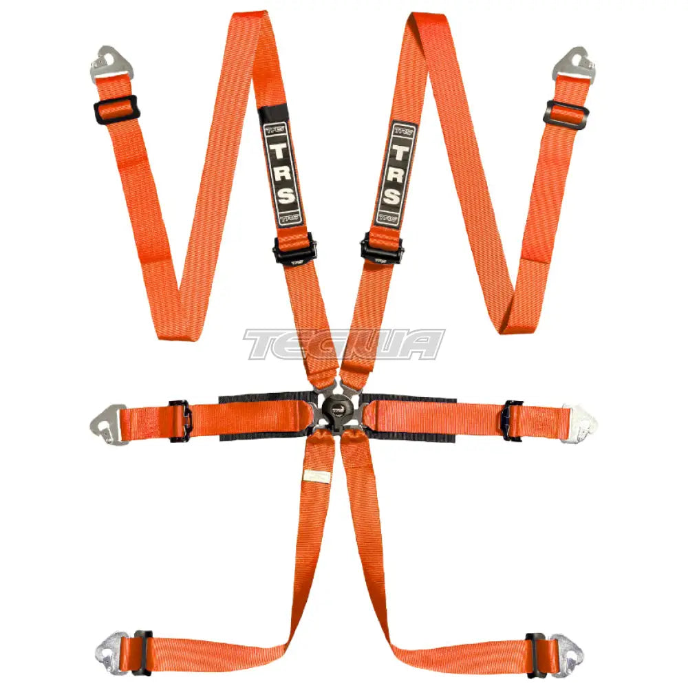 Trs Pro International 2In 6 Point Fia Hans Harness Superlite - Mid-Range / Orange Harnesses