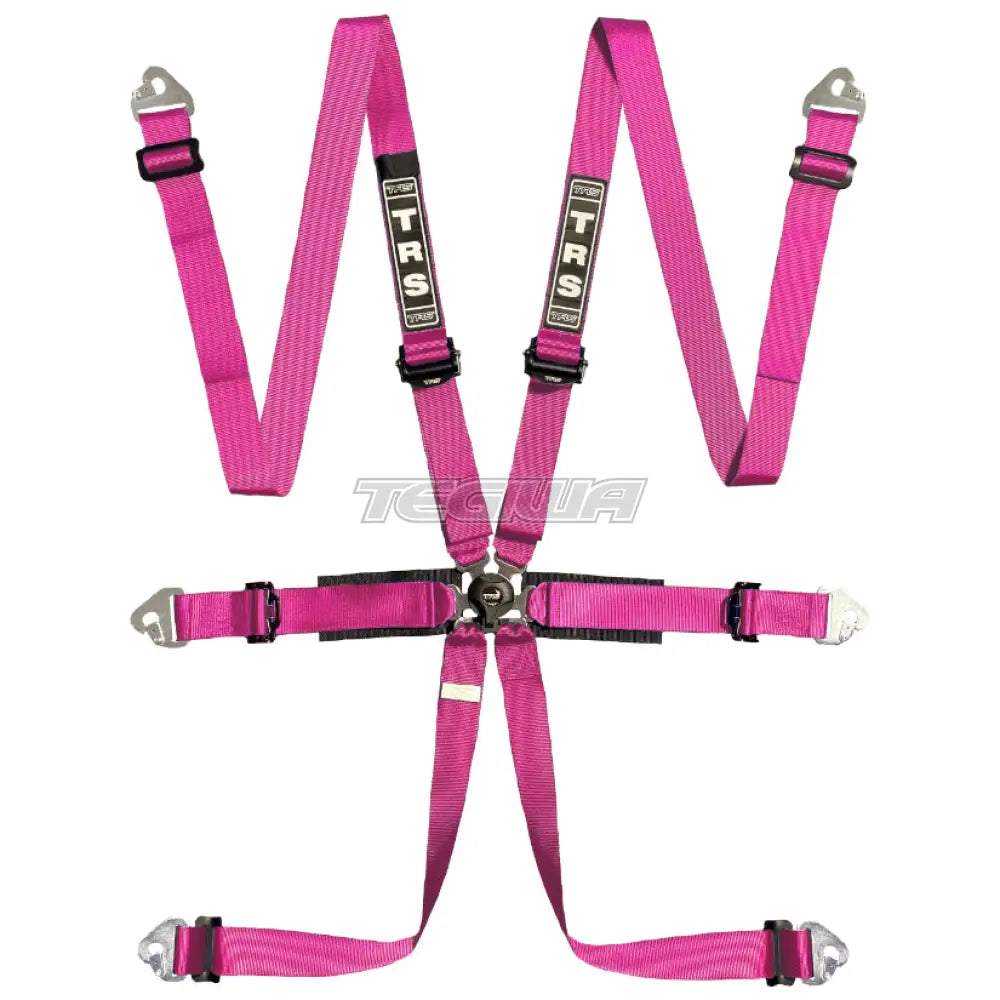 Trs Pro International 2In 6 Point Fia Hans Harness Superlite - Mid-Range / Pink Harnesses