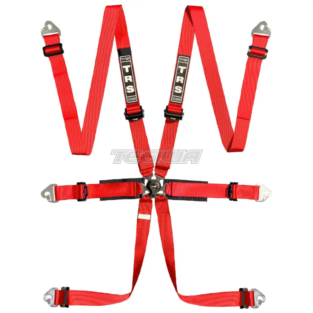 Trs Pro International 2In 6 Point Fia Hans Harness Superlite - Mid-Range / Red Harnesses