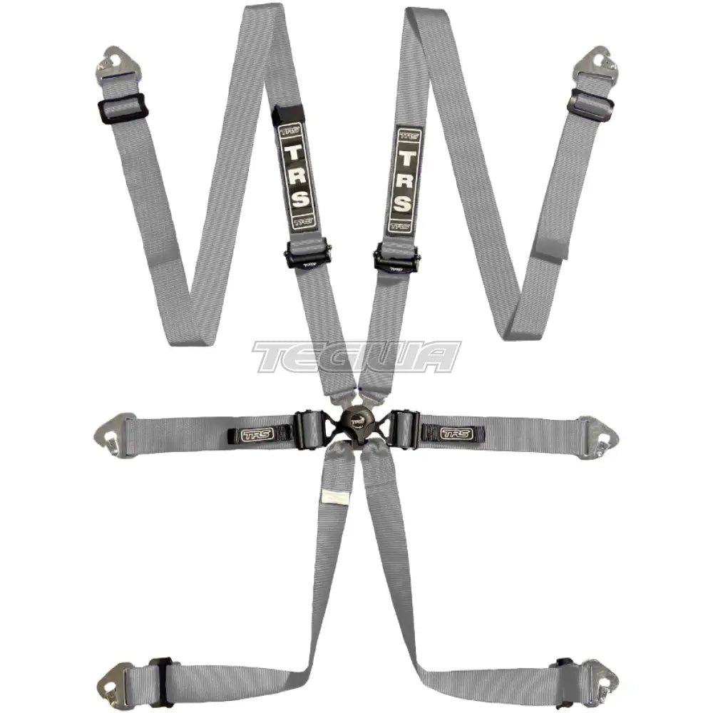 Trs Pro Quick Adjuster 2In 6 Point Ultralite Fia Hans Harness Grey Harnesses