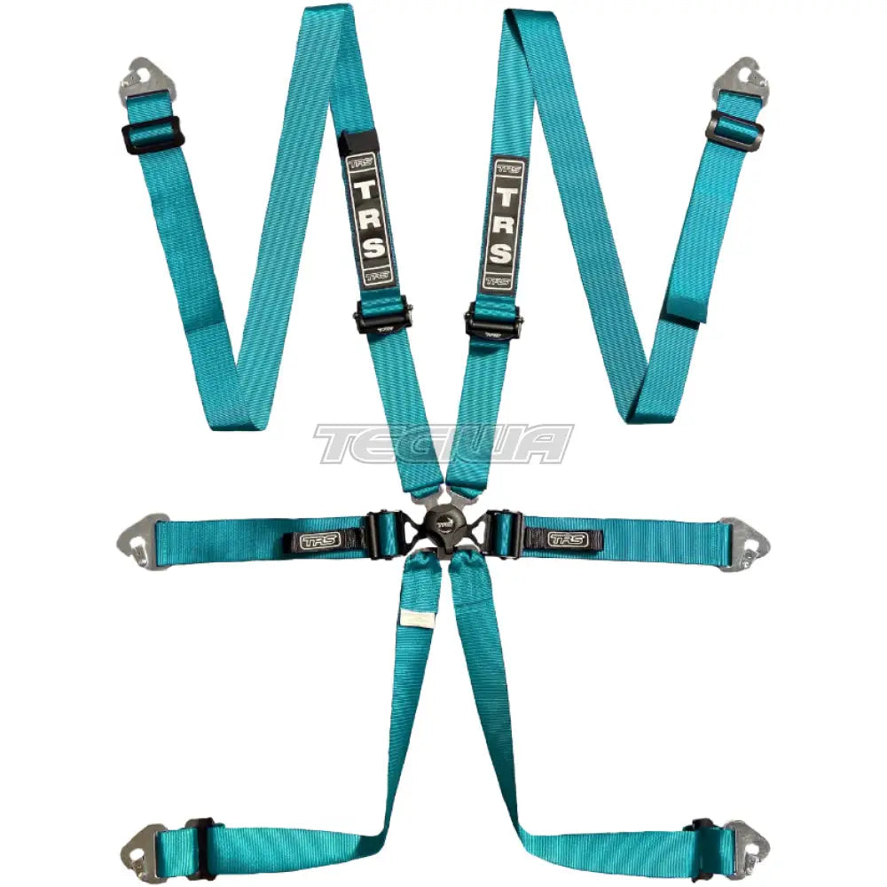 Trs Pro Quick Adjuster 2In 6 Point Ultralite Fia Hans Harness Miami Blue Harnesses