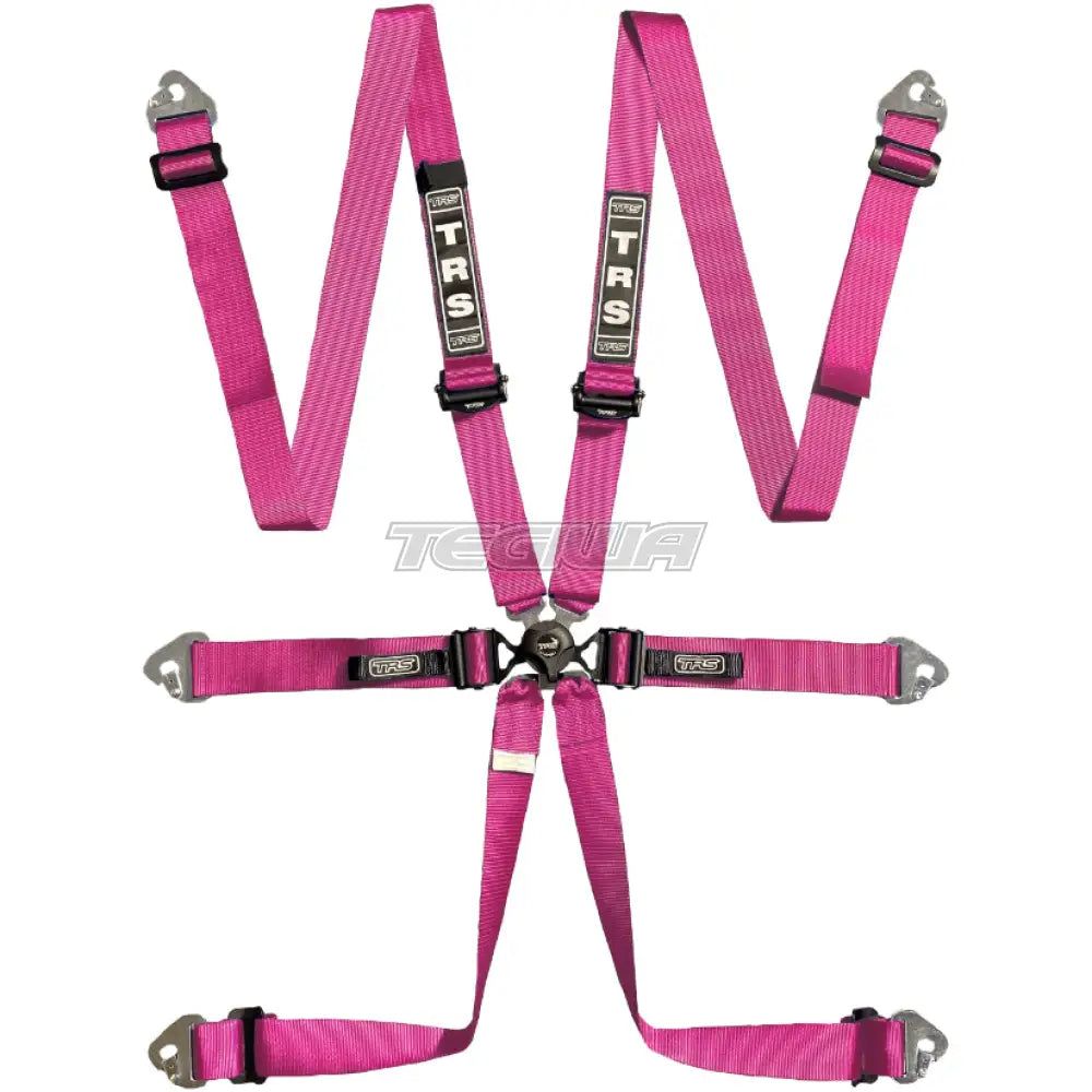 Trs Pro Quick Adjuster 2In 6 Point Ultralite Fia Hans Harness Pink Harnesses