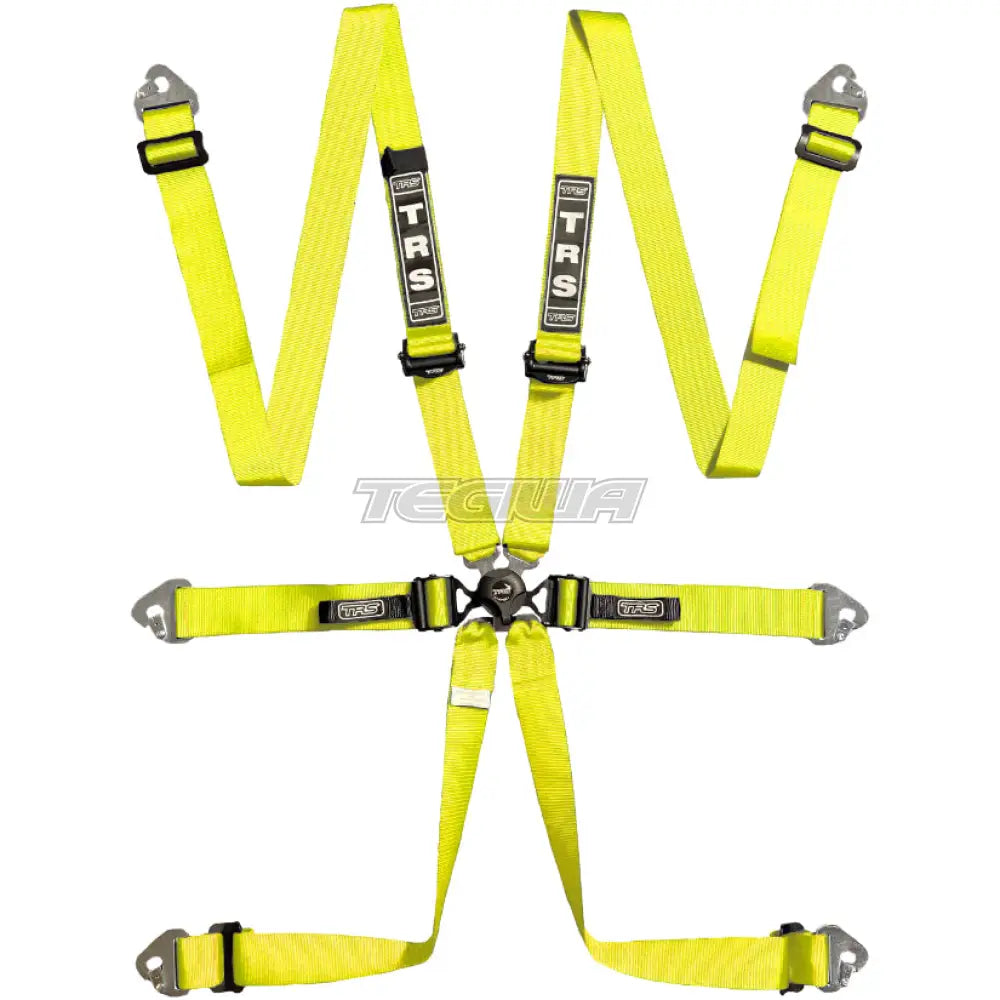 Trs Pro Quick Adjuster 2In 6 Point Ultralite Fia Hans Harness Yellow Harnesses