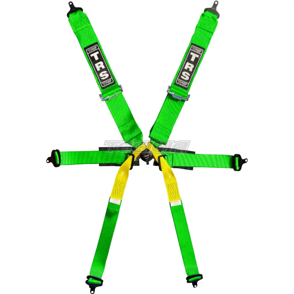 Trs Pro Single Seater 2In/3In 6 Point Fia Harness Standard – Entry Level / Green Harnesses