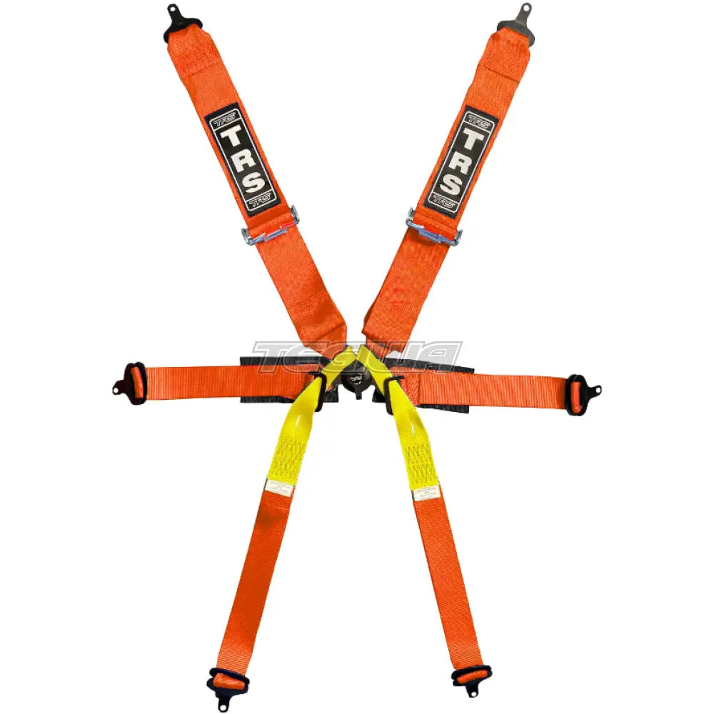 Trs Pro Single Seater 2In/3In 6 Point Fia Harness Standard – Entry Level / Orange Harnesses