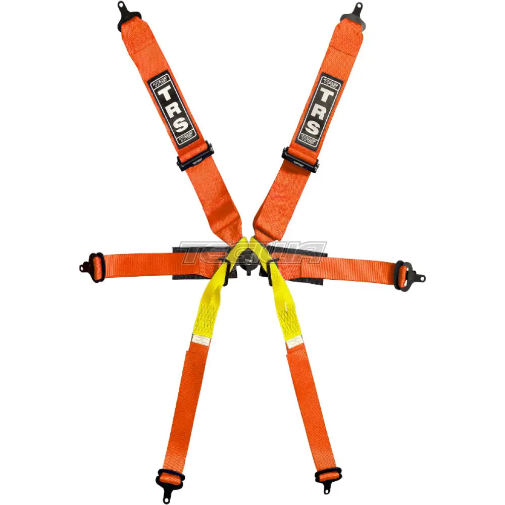 Trs Pro Single Seater 2In/3In 6 Point Fia Harness Superlite - Top Of The Range / Orange Harnesses