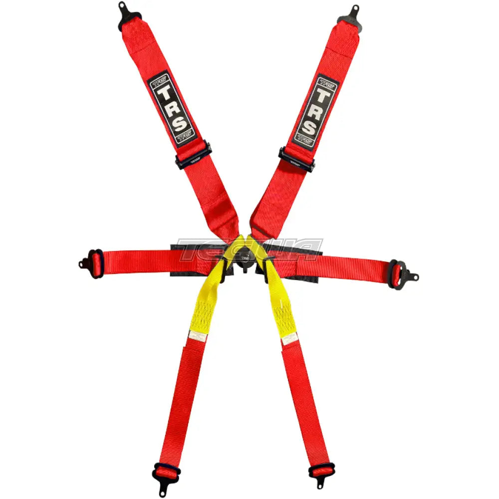 Trs Pro Single Seater 2In/3In 6 Point Fia Harness Superlite - Top Of The Range / Red Harnesses