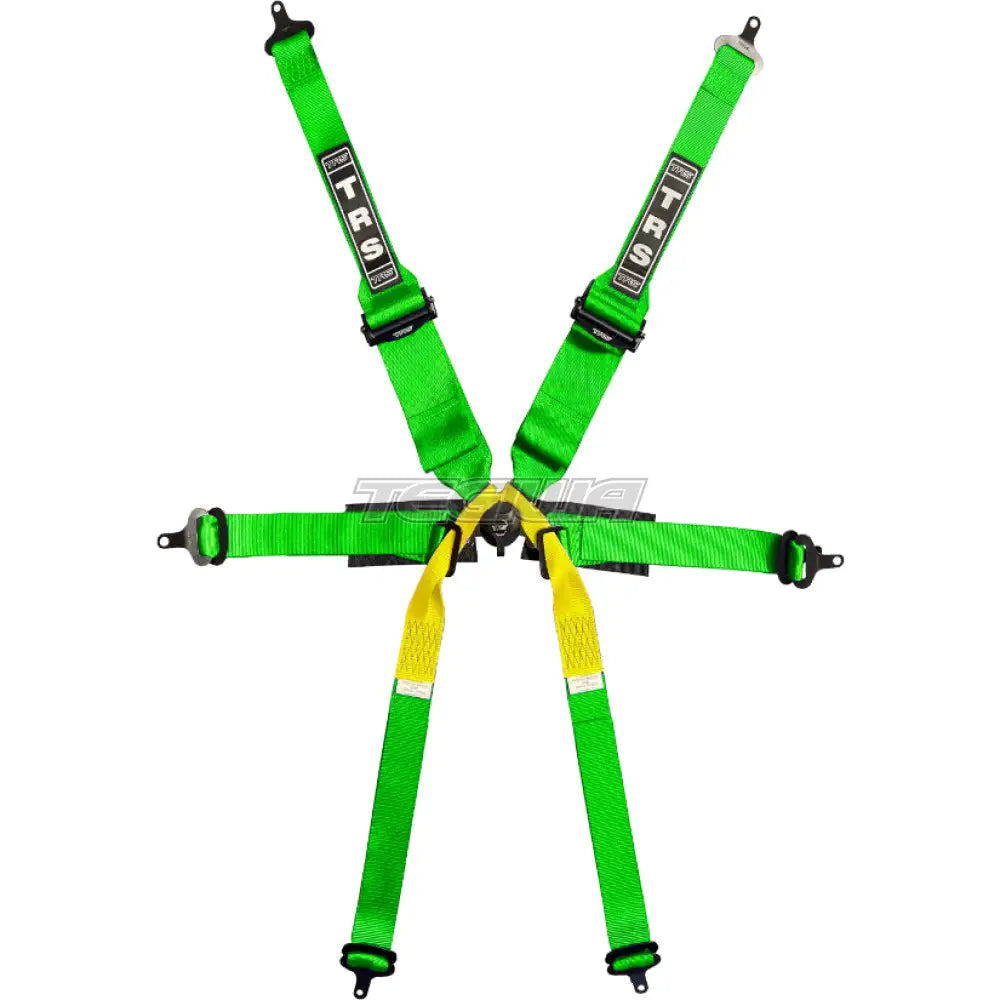 Trs Pro Single Seater 2In/3In 6 Point Superlite Fia Hans Harness Green Harnesses