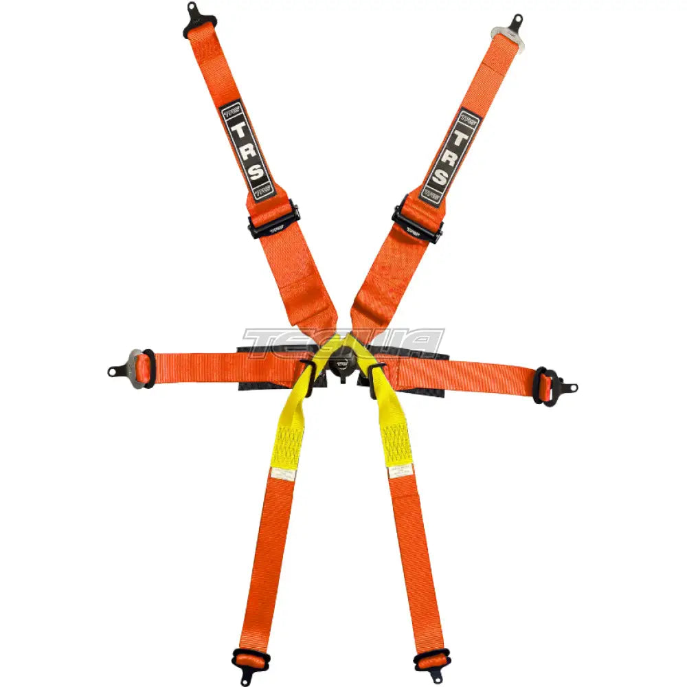 Trs Pro Single Seater 2In/3In 6 Point Superlite Fia Hans Harness Orange Harnesses