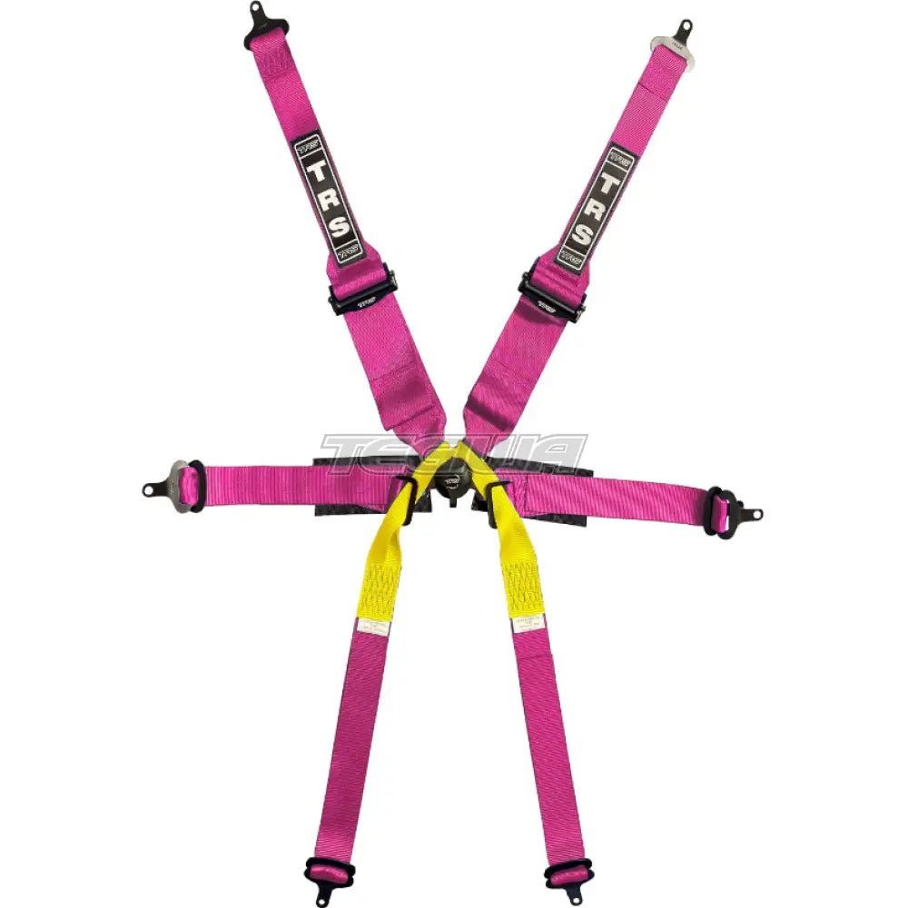 Trs Pro Single Seater 2In/3In 6 Point Superlite Fia Hans Harness Pink Harnesses