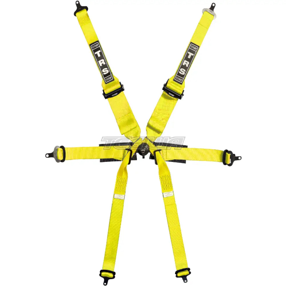 Trs Pro Single Seater 2In/3In 6 Point Superlite Fia Hans Harness Yellow Harnesses