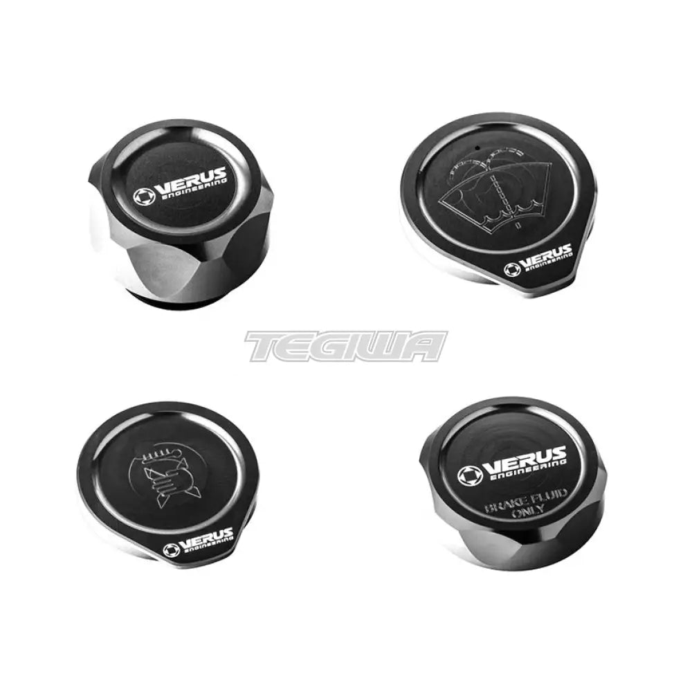 Verus Engineering Engine Bay Cap Kit FHS Oil Cap Subaru WRX/STI GR GV VA Anodized Black