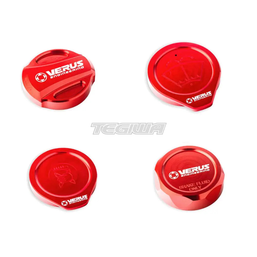 Verus Engineering Engine Bay Cap Kit RLS Oil Cap Subaru WRX/STI GR GV VA Anodized Red