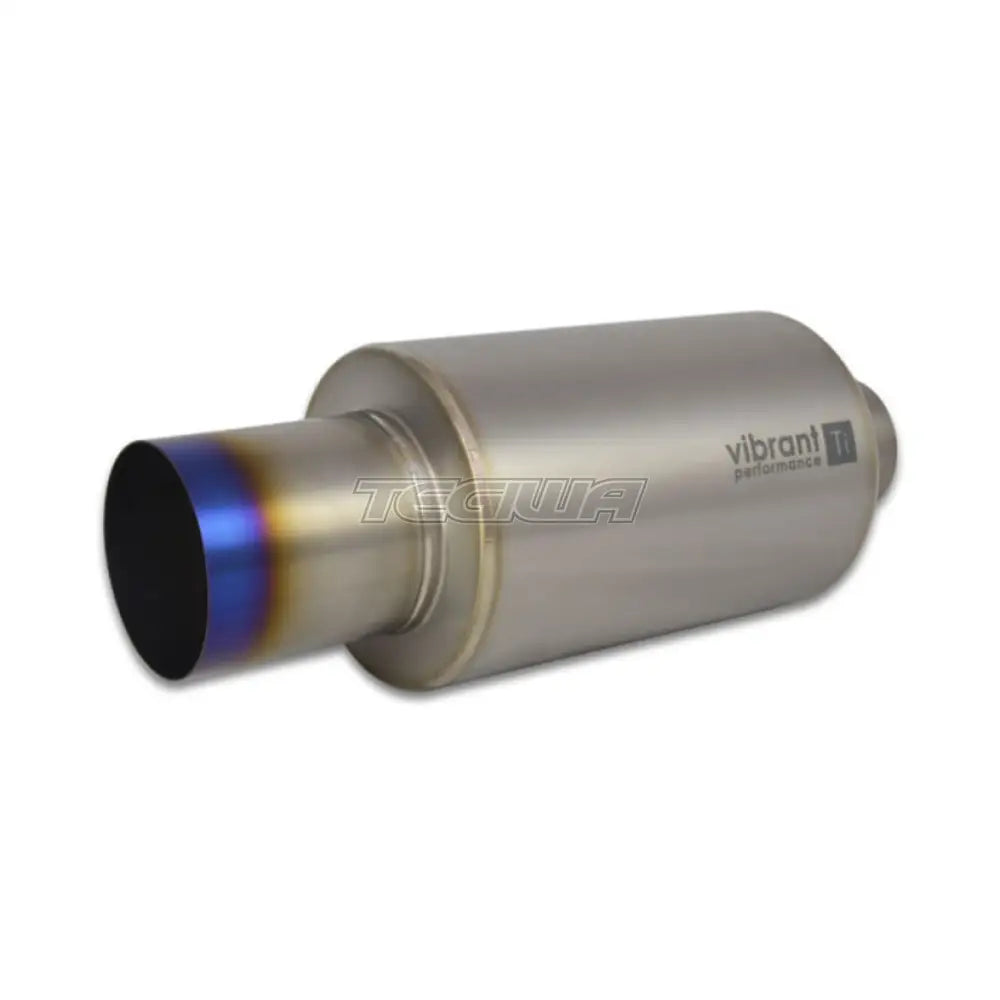 Vibrant Performance Titanium Muffler With Straight Cut Tip 2.5In Inlet / Burnt Blue Exhaust Systems