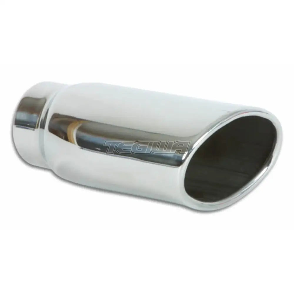 Vibrant Performance Weld-On Exhaust Tips 2.5In Inlet / 4.5In X 3In Oval Outlet Single Wall Angle