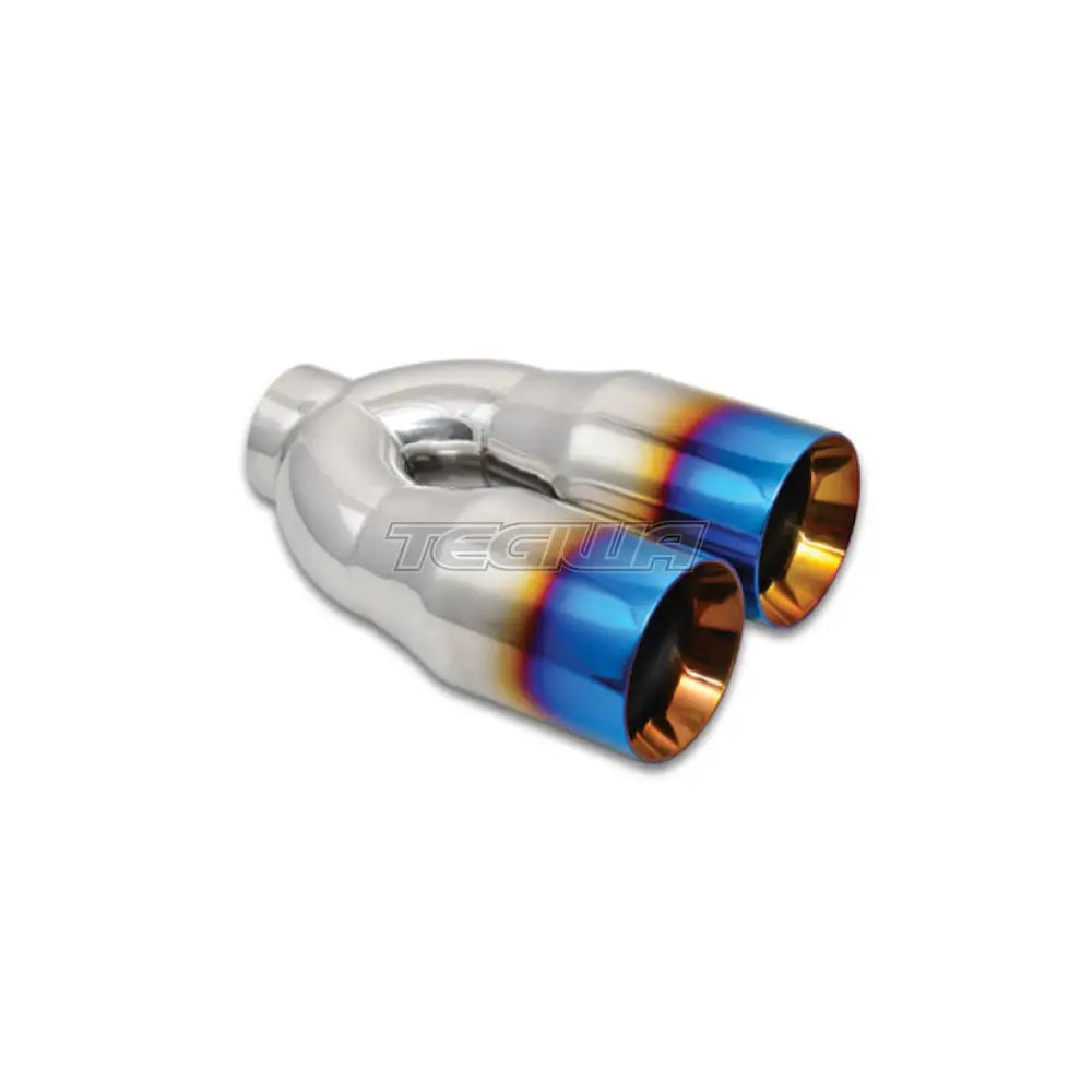 Vibrant Performance Weld-On Exhaust Tips 2.5In Inlet / Dual 3.5In Outlet Double Wall Staight Cut