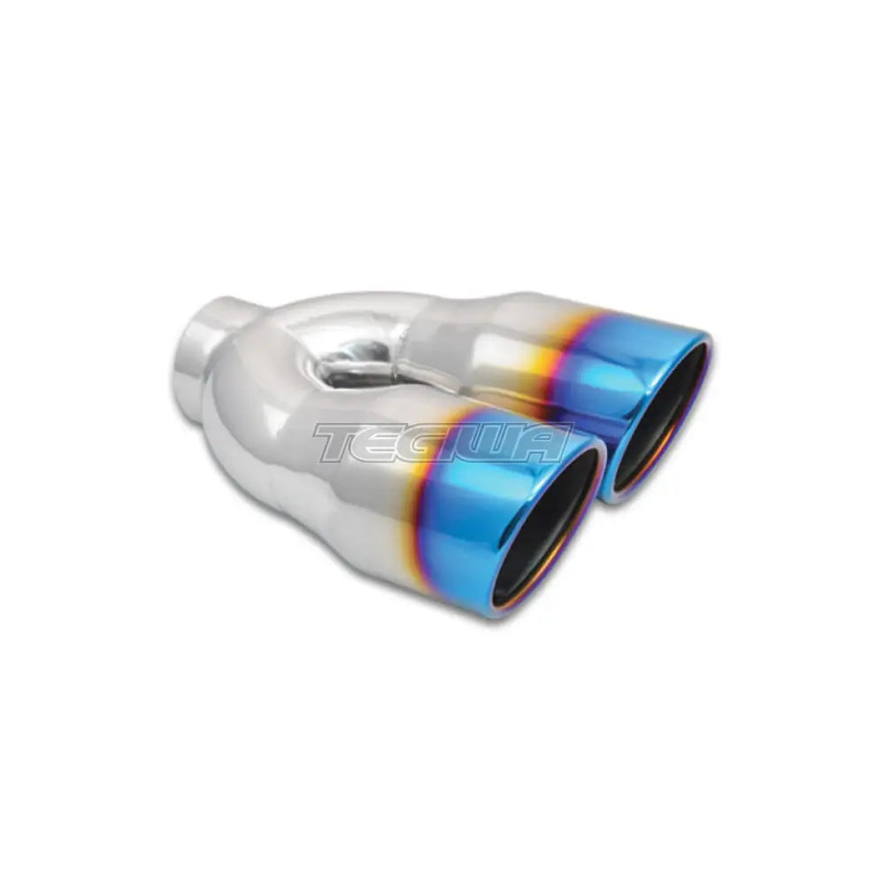 Vibrant Performance Weld-On Exhaust Tips 2.5In Inlet / Dual 3.5In Outlet Single Wall Angle Cut