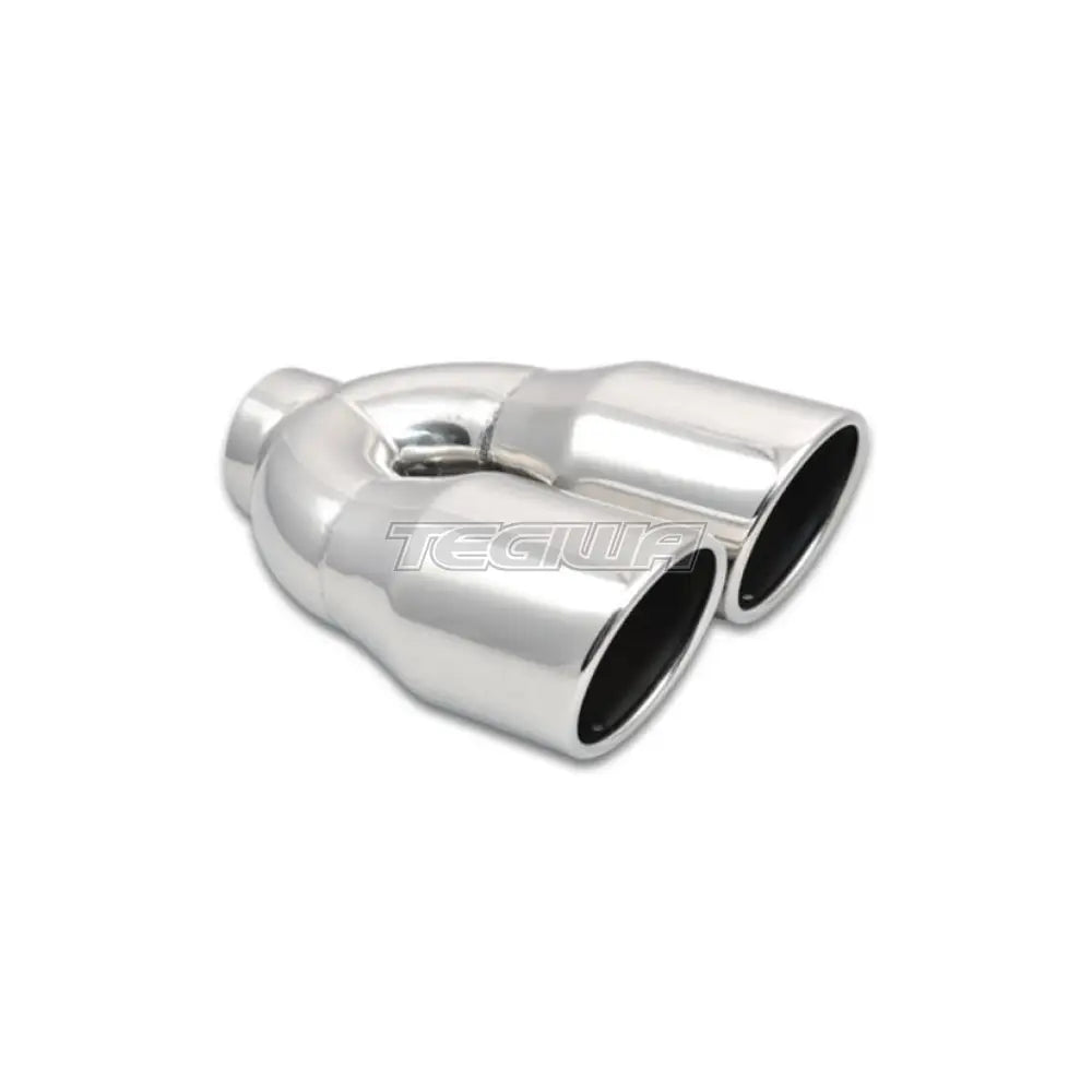 Vibrant Performance Weld-On Exhaust Tips 2.5In Inlet / Dual 3.5In Outlet Single Wall Angle Cut