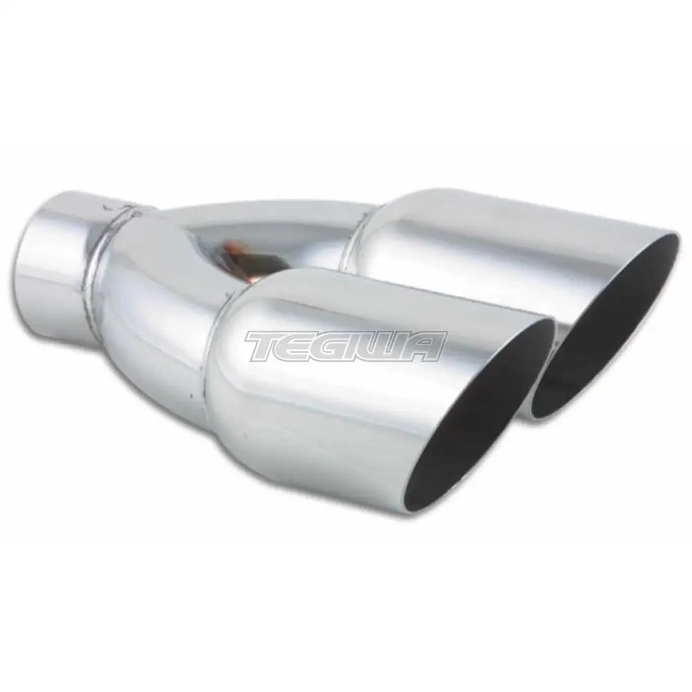 Vibrant Performance Weld-On Exhaust Tips 2.5In Inlet / Dual 3.5In Outlet Single Wall Angle Cut