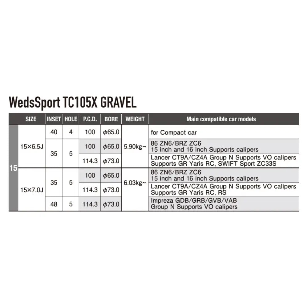 Wedssport Tc105X Gravel Rally Alloy Wheel White Wheels