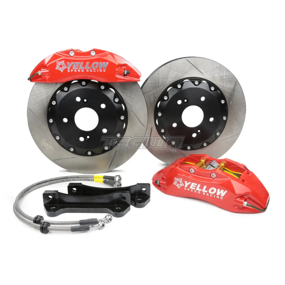 Yellow Speed Racing Ysr 330Mm Slotted Disc 6 Pot Front Big Brake Kit Bbk Yscpf6B Honda Civic Type R