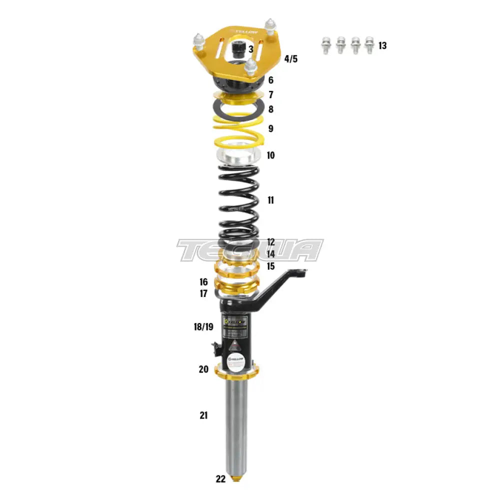 Yellow Speed Racing Ysr Premium Competition Inverted Front Coilovers Honda Civic Ep3 Spares